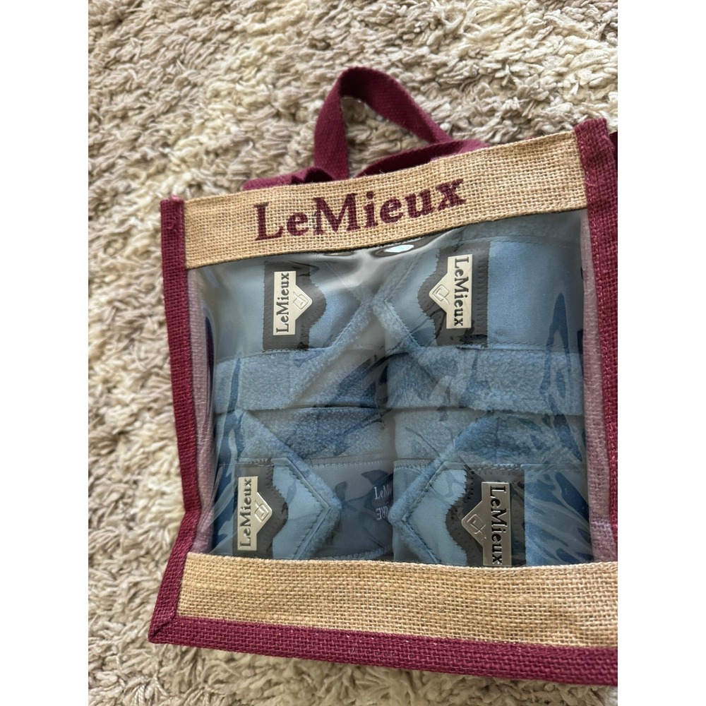 LeMieux Luxury Ice Blue Fleece Polo Wraps Set of 4 New With Tags